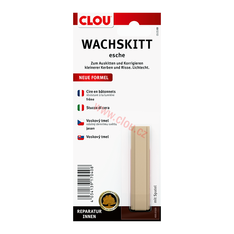 Voskový tmel CLOU Wachskitt, blistr, 1029 Jasan