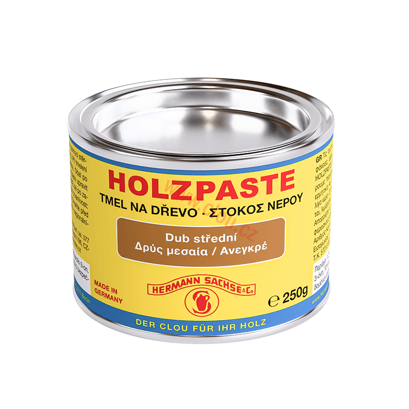 NOVÝ OBAL - PŮVODNÍ CLOU RECEPTURA Tmel na dřevo Holzpaste vodou ředitelný 250g, Dub střední
