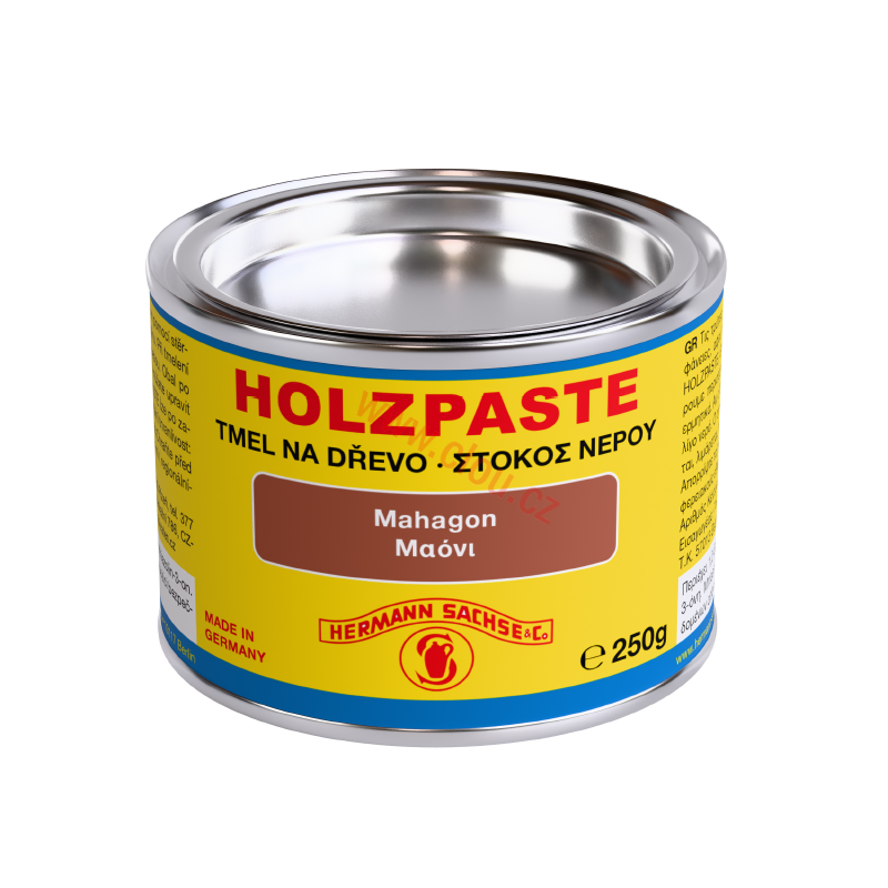 NOVÝ OBAL - PŮVODNÍ RECEPTURA Tmel na dřevo Holzpaste vodou ředitelný 250g, Mahagon