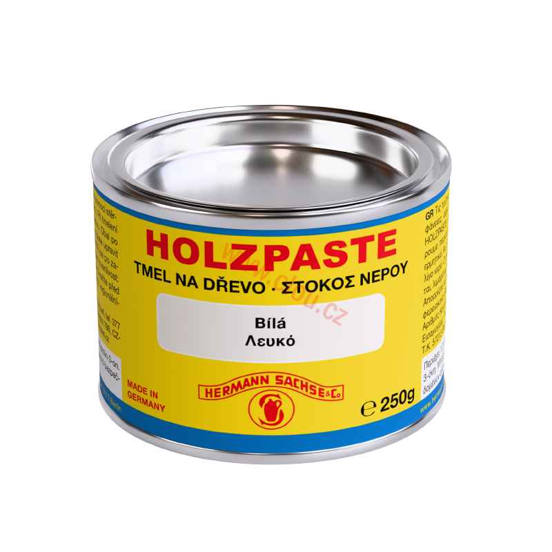 NOVÝ OBAL - PŮVODNÍ RECEPTURA Tmel na dřevo Holzpaste vodou ředitelný 250g, Bílá