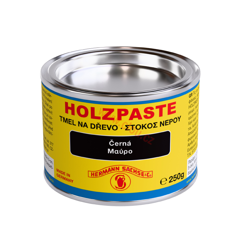 NOVÝ OBAL - PŮVODNÍ RECEPTURA Tmel na dřevo Holzpaste vodou ředitelný 250g, Černá
