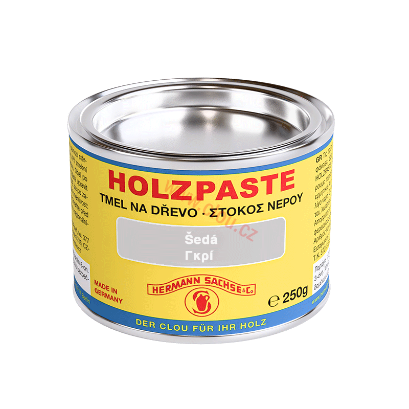 NOVÝ OBAL - PŮVODNÍ CLOU RECEPTURA Tmel na dřevo Holzpaste vodou ředitelný 250g, Šedá