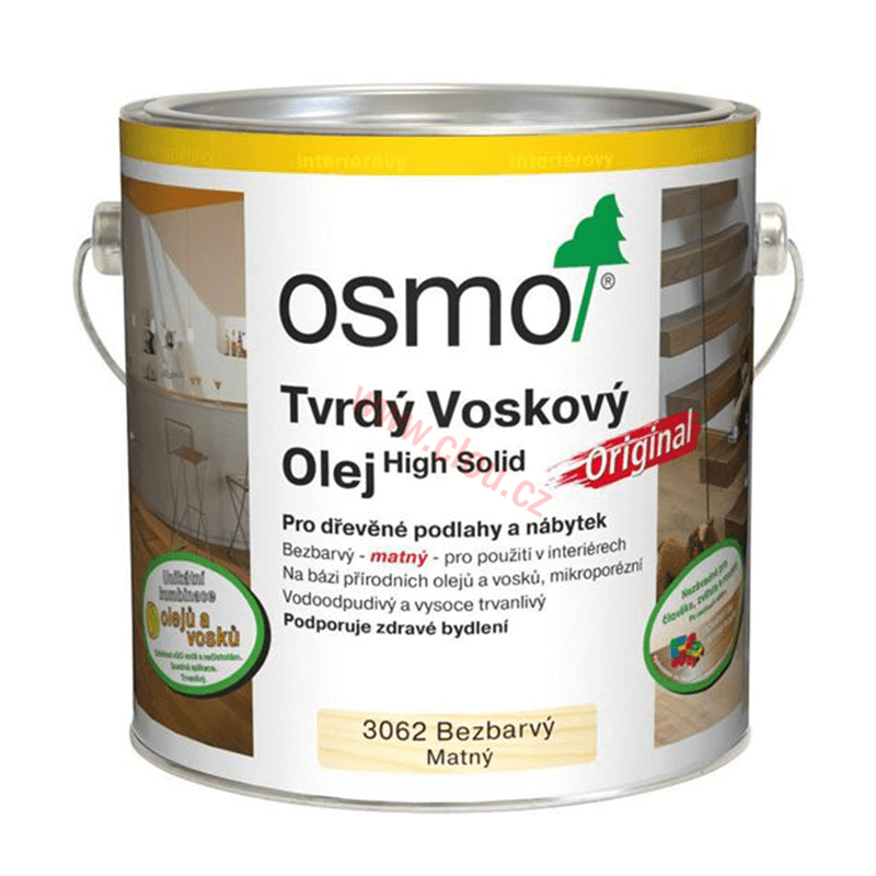 3062 Tvrdý voskový olej Original - Bezbarvý matný, 2,5 l