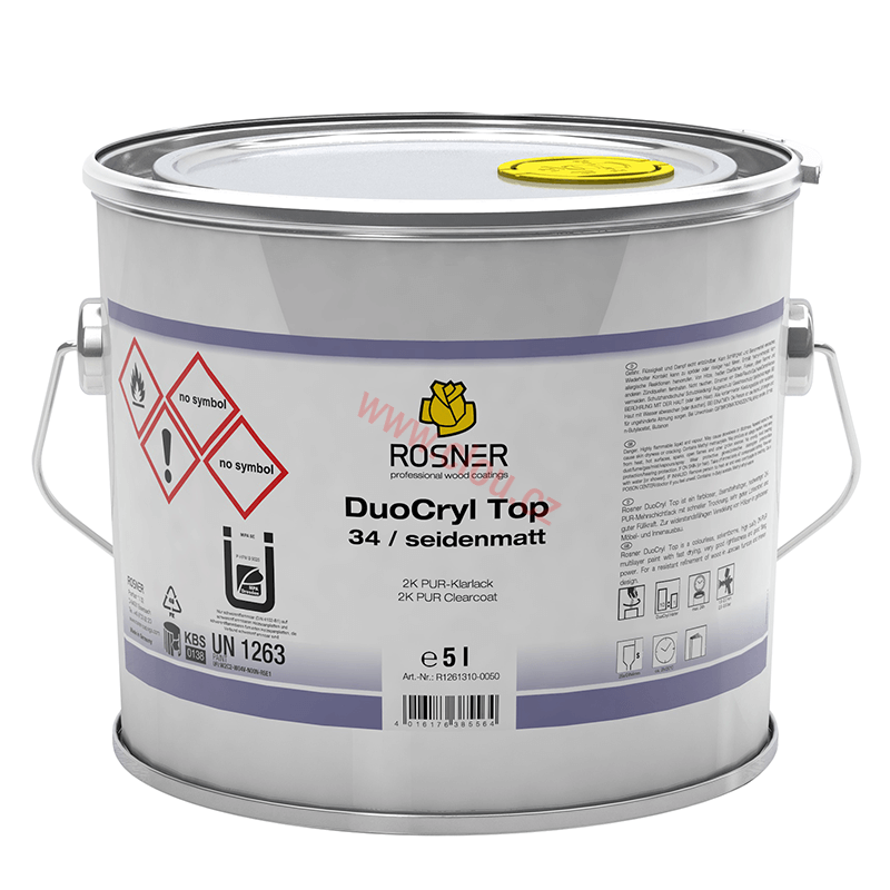 Rosner bezbarvý lak DuoCryl Top 34 hedvábně matný, 5 l