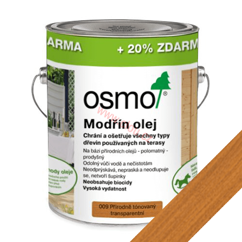 OSMO 009 Terasový olej, 3 l (za cenu 2,5 l balení), modřín