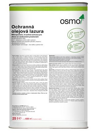 OSMO Ochranná olejová lazura 25 l, různé odstíny
