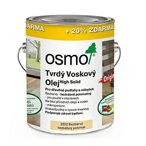 OSMO Tvrdý voskový olej Original 3032 Bezbarvý hedvábný polomat 3l (za cenu 2,5l balení)