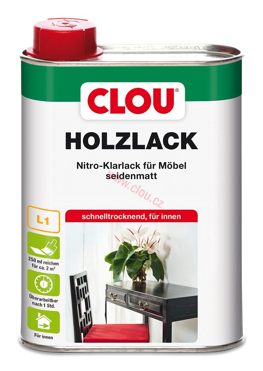 CLOU Holzlack L1, nitrolak, hedvábně matný, 250 ml