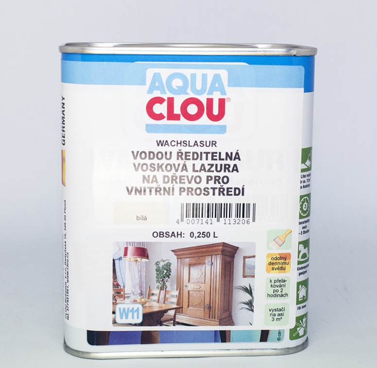 W11 vodou ředitelná bílá vosková lazura 750 ml