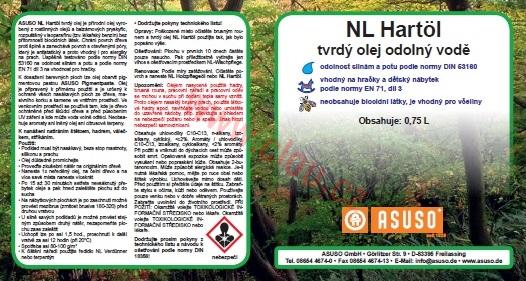 Tvrdý olej ASUSO NL Hartöl, 750 ml
